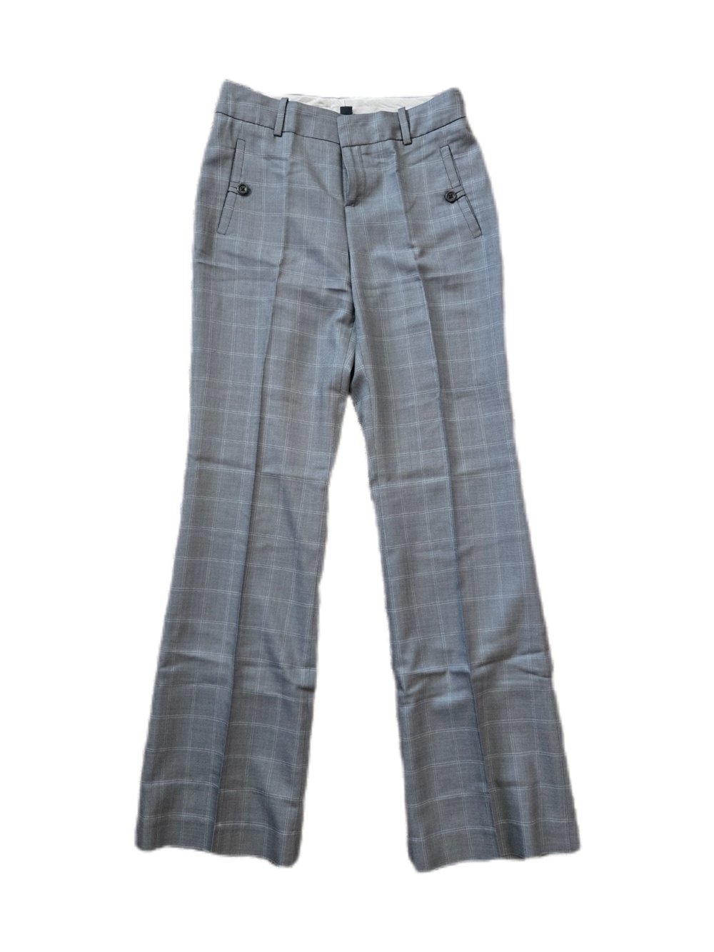 Banana Republic Martin Fit Plaid Gray Boot-Cut Dress Pants